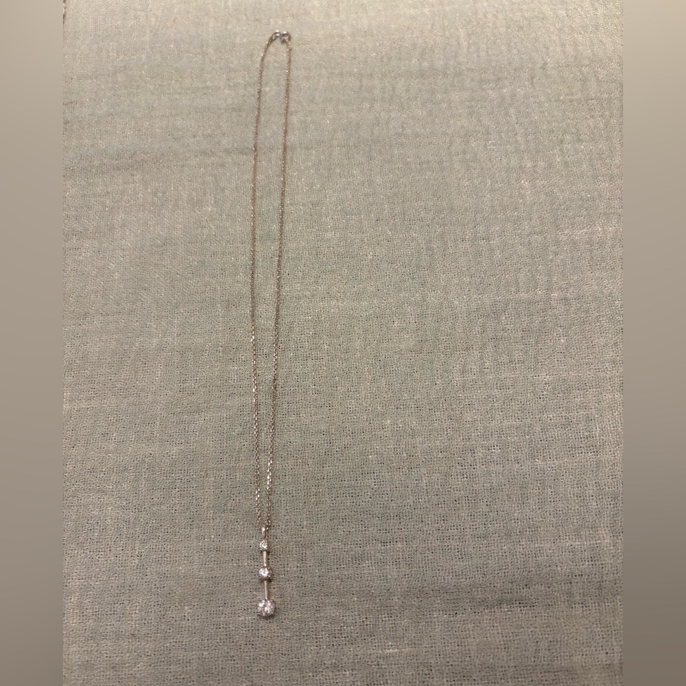 Elegant Sterling Silver Necklace with Diamond Crystal Accents Pendant
